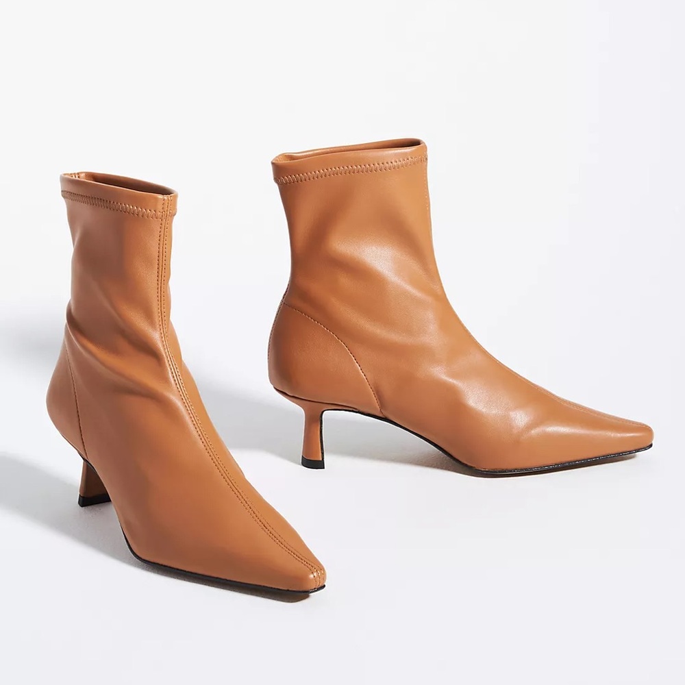Anthropologie Angel Alarcon Pointed-Toe Kitten-Heel Boots